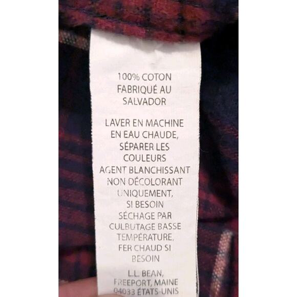 LL Bean Mens SZ L Plaid Traditional Fit Flannel Shirt Vintage - Picture 8 of 8